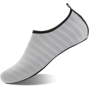 imageWateLves Womens and Mens Kids Water Shoes Barefoot QuickDry Aqua Socks for Beach Swim Surf Yoga ExerciseLight Gray