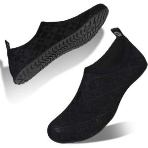 imageWateLves Womens and Mens Kids Water Shoes Barefoot QuickDry Aqua Socks for Beach Swim Surf Yoga ExerciseLitijhblack