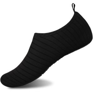 imageWateLves Womens and Mens Kids Water Shoes Barefoot QuickDry Aqua Socks for Beach Swim Surf Yoga ExerciseTwblack