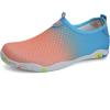 imageWateLves Water Shoes Mens Womens Slipon Barefoot Beach Swim Shoes QuickDry Aqua Socks for Pool Surf Yoga Water AerobicsGradient Blue Orange