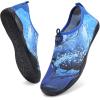 imageWateLves Water Shoes Mens Womens Slipon Barefoot Beach Swim Shoes QuickDry Aqua Socks for Pool Surf Yoga Water AerobicsSharkDark Blue