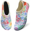 imageWateLves Water Shoes for Womens Mens Barefoot QuickDry Aqua Socks for Beach Swim Surf Yoga Exercise New Translucent Color SolesColorful Flowers