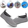imageWateLves Water Shoes for Womens Mens Barefoot QuickDry Aqua Socks for Beach Swim Surf Yoga Exercise New Translucent Color SolesDots Light Gray
