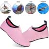 imageWateLves Water Shoes for Womens Mens Barefoot QuickDry Aqua Socks for Beach Swim Surf Yoga Exercise New Translucent Color SolesDots Pink