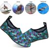 imageWateLves Water Shoes for Womens Mens Barefoot QuickDry Aqua Socks for Beach Swim Surf Yoga Exercise New Translucent Color SolesFishscale Blackgreen