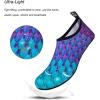 imageWateLves Water Shoes for Womens Mens Barefoot QuickDry Aqua Socks for Beach Swim Surf Yoga Exercise New Translucent Color SolesFishscale Bluegreen