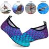 imageWateLves Water Shoes for Womens Mens Barefoot QuickDry Aqua Socks for Beach Swim Surf Yoga Exercise New Translucent Color SolesFishscale Bluegreen