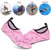 imageWateLves Water Shoes for Womens Mens Barefoot QuickDry Aqua Socks for Beach Swim Surf Yoga Exercise New Translucent Color SolesFlamingo Pink