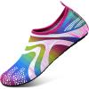 imageWateLves Water Shoes for Womens Mens Barefoot QuickDry Aqua Socks for Beach Swim Surf Yoga Exercise New Translucent Color SolesJyrainbow