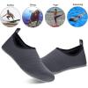 imageWateLves Water Shoes for Womens Mens Barefoot QuickDry Aqua Socks for Beach Swim Surf Yoga Exercise New Translucent Color SolesLxygray
