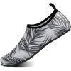 imageWateLves Water Shoes for Womens Mens Barefoot QuickDry Aqua Socks for Beach Swim Surf Yoga Exercise New Translucent Color SolesPalm Leaves