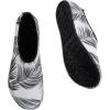 imageWateLves Water Shoes for Womens Mens Barefoot QuickDry Aqua Socks for Beach Swim Surf Yoga Exercise New Translucent Color SolesPalm Leaves