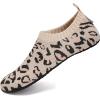 imageWateLves Womens Barefoot Water Shoes Travel House Slippers for Indoor and Outdoor Aqua Socks for Beach Swim Surf Yoga Dancing Camping Must HavesLeopardbeige