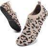 imageWateLves Womens Barefoot Water Shoes Travel House Slippers for Indoor and Outdoor Aqua Socks for Beach Swim Surf Yoga Dancing Camping Must HavesLeopardbeige