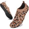 imageWateLves Womens Barefoot Water Shoes Travel House Slippers for Indoor and Outdoor Aqua Socks for Beach Swim Surf Yoga Dancing Camping Must HavesLeopardbrown