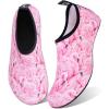 imageWateLves Water Shoes for Womens Mens Barefoot QuickDry Aqua Socks for Beach Swim Surf Yoga Exercise New Translucent Color SolesFlamingo Pink
