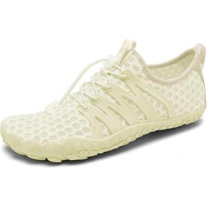 imageWateLves Barefoot Water Shoes for Men Women Wide Toe QuickDry Aqua Sock Outdoor Athletic Sport Shoes Swim Beach Pool Hiking Surfing WalkingBbeige