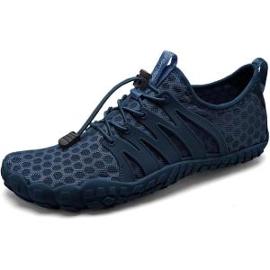 imageWateLves Barefoot Water Shoes for Men Women Wide Toe QuickDry Aqua Sock Outdoor Athletic Sport Shoes Swim Beach Pool Hiking Surfing WalkingBdark Blue