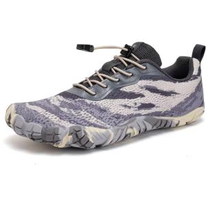 imageWateLves Barefoot Water Shoes for Men Women Wide Toe QuickDry Aqua Sock Outdoor Athletic Sport Shoes Swim Beach Pool Hiking Surfing WalkingCamouflage Gray