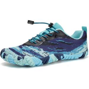 imageWateLves Barefoot Water Shoes for Men Women Wide Toe QuickDry Aqua Sock Outdoor Athletic Sport Shoes Swim Beach Pool Hiking Surfing WalkingCamouflage Blue