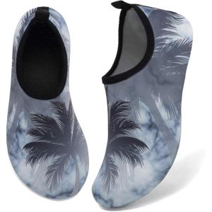 imageWateLves Water Shoes for Womens Mens Barefoot QuickDry Aqua Socks for Beach Swim Surf Yoga Exercise New Translucent Color SolesCoconut Tree