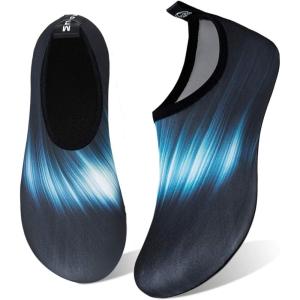 imageWateLves Water Shoes for Womens Mens Barefoot QuickDry Aqua Socks for Beach Swim Surf Yoga Exercise New Translucent Color SolesGradient Black