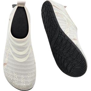 imageWateLves Water Shoes for Womens Mens Barefoot QuickDry Aqua Socks for Beach Swim Surf Yoga Exercise New Translucent Color SolesJylight Brown