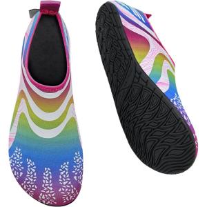 imageWateLves Water Shoes for Womens Mens Barefoot QuickDry Aqua Socks for Beach Swim Surf Yoga Exercise New Translucent Color SolesJyrainbow
