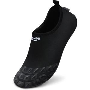imageWateLves Water Shoes for Womens Mens Barefoot QuickDry Aqua Socks for Beach Swim Surf Yoga Exercise New Translucent Color SolesLtblack