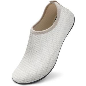 imageWateLves Water Shoes for Womens Mens Barefoot QuickDry Aqua Socks for Beach Swim Surf Yoga Exercise New Translucent Color SolesLxgbeige