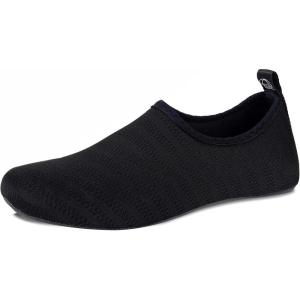 imageWateLves Water Shoes for Womens Mens Barefoot QuickDry Aqua Socks for Beach Swim Surf Yoga Exercise New Translucent Color SolesLxyblack