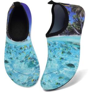 imageWateLves Water Shoes for Womens Mens Barefoot QuickDry Aqua Socks for Beach Swim Surf Yoga Exercise New Translucent Color SolesSea World