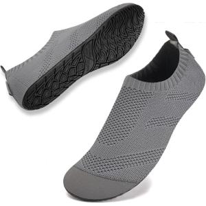 imageWateLves Womens Barefoot Water Shoes Travel House Slippers for Indoor and Outdoor Aqua Socks for Beach Swim Surf Yoga Dancing Camping Must HavesDark Grey1
