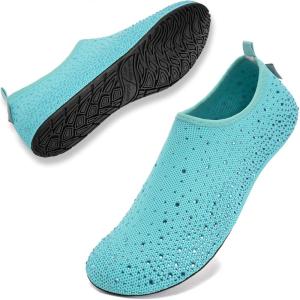 imageWateLves Womens Barefoot Water Shoes Travel House Slippers for Indoor and Outdoor Aqua Socks for Beach Swim Surf Yoga Dancing Camping Must HavesDiamondgreen