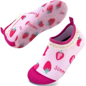 imageWateLves Kids Water Shoes Toddler Girls Boys Barefoot NonSlip Quick Dry Aqua Socks for Beach Swim WalkingStrawberryPink