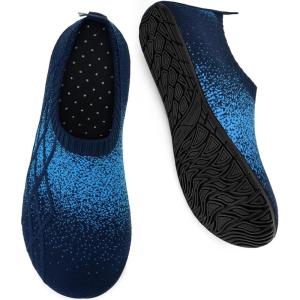 imageWateLves Womens Mens Slippers Socks House Shoes Barefoot Slip On Travel Slippers for Indoor Outdoor248BlackBlue
