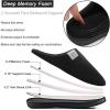 imageMens and Womens Classic Memory Foam Slippers Comfort Plush Lining House Shoes for Indoor ampamp OutdoorBlack