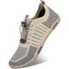 imageWateLves Water Shoes Mens Womens Beach Swim Shoes Barefoot Athletic QuickDry Aqua Socks for Surfing Diving Kayaking Exercise HollowBeige 43