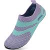 imageWateLves Barefoot Water Shoes for Women Men Travel Slippers Socks House Shoes QuickDry Aqua Socks for Beach Swim Pilates Yoga Dancing Camping Must Haves715Purple Green