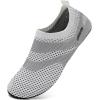 imageWateLves Barefoot Water Shoes for Women Men Travel Slippers Socks House Shoes QuickDry Aqua Socks for Beach Swim Pilates Yoga Dancing Camping Must Haves715White Gray
