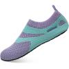 imageWateLves Barefoot Water Shoes for Women Men Travel Slippers Socks House Shoes QuickDry Aqua Socks for Beach Swim Pilates Yoga Dancing Camping Must Haves715Purple Green