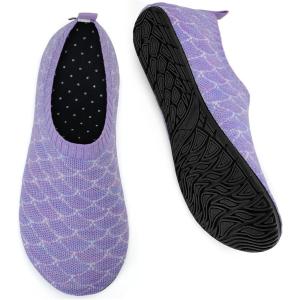imageWateLves Barefoot Water Shoes for Women Men Travel Slippers Socks House Shoes QuickDry Aqua Socks for Beach Swim Pilates Yoga Dancing Camping Must Haves310FishscalePurple