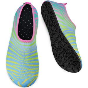 imageWateLves Barefoot Water Shoes for Women Men Travel Slippers Socks House Shoes QuickDry Aqua Socks for Beach Swim Pilates Yoga Dancing Camping Must Haves306Zebras