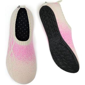 imageWateLves Barefoot Water Shoes for Women Men Travel Slippers Socks House Shoes QuickDry Aqua Socks for Beach Swim Pilates Yoga Dancing Camping Must Haves248BeigePink