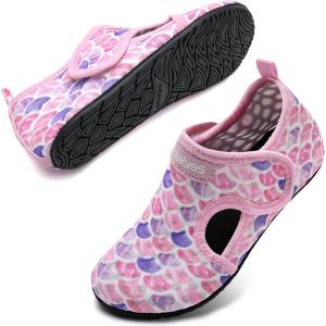 imageWateLves Kids Water Shoes Toddler Barefoot Swim Beach Shoes Girls Boys Breathable Quick Dry Aqua SocksFish Scales