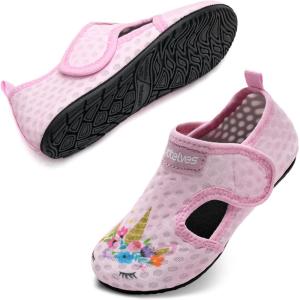 imageWateLves Kids Water Shoes Toddler Barefoot Swim Beach Shoes Girls Boys Breathable Quick Dry Aqua SocksUnicorn
