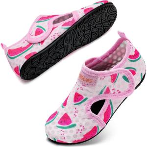 imageWateLves Kids Water Shoes Toddler Barefoot Swim Beach Shoes Girls Boys Breathable Quick Dry Aqua SocksWatermelon
