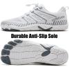 imageWateLves Barefoot Water Shoes Women Men Anti Slip Wide Toe Breathable Walking Shoes Minimalist Zero Drop Sneakers for Beach Travel HikingAwhiteGrey