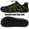 imageWateLves Barefoot Water Shoes Women Men Breathable Wide Width Toe Box Beach Walking Shoes Comfortable Slip On Minimalist Sneakers for Travel HikingBblackGreen