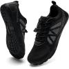 imageWateLves Barefoot Water Shoes for Women Men Wide Toe QuickDry Lightweight Mesh Breathable Aqua Shoes with Drainage Holes for Beach Swim Yoga Exercise Surf Pool BoatBlack